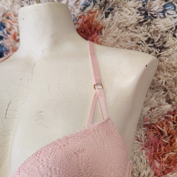 Victorias Secret Lace Push-Up Front Closure Racerback Bra 32D Lingerie Underwire - Picture 4 of 8